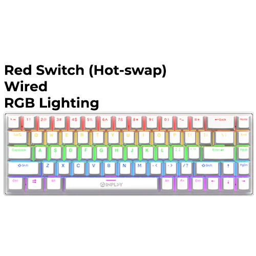 Inplay NK680 (White) Red Switch 68Keys Mech Keyboard