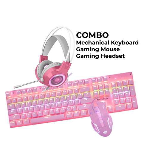 Nexion Combo (Pink) (Mech KB/Mouse/Headset)
