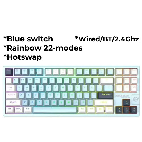 Nexion MK155W (Sky Blue) Wireless Tri-Mode Mechanical Keyboard