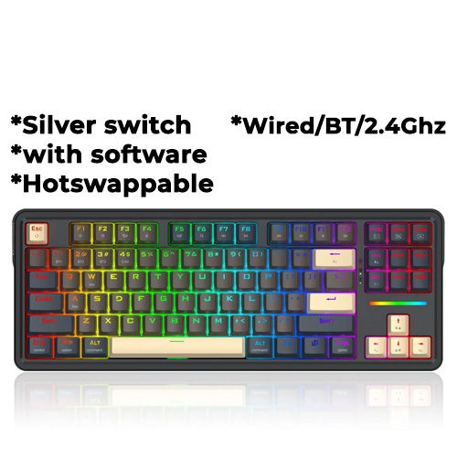 Redragon Antonium Pro (Black) 87-Keys TKL Wireless Tri-Mode Mechanical Keyboard (K728GGY-RGB-PRO)