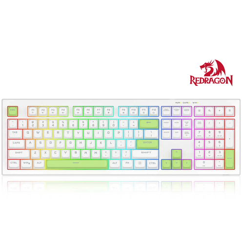 Redragon Crux (White-Green) Membrane Gaming Keyboard