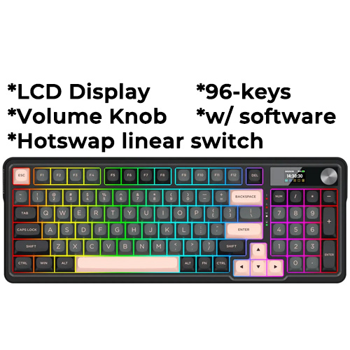 Redragon Galatin Pro (Black) 95-Keys Wireless Tri-Mode Mechanical Keyboard (K719GBP-RGB-PRO)