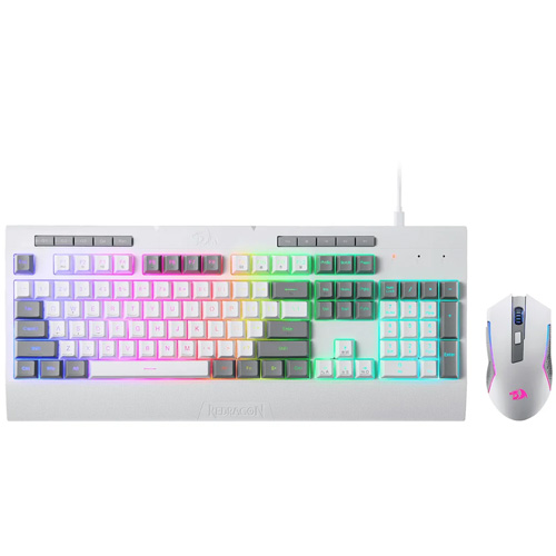Redragon S151W 2in1 Gaming Keyboard and Mouse Combo (White-Gray)