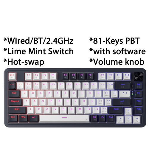 Redragon UCAL MAX (WB) 81-Keys Wireless Tri-Mode Mechanical Keyboard (K673WB-RGB-MAX)