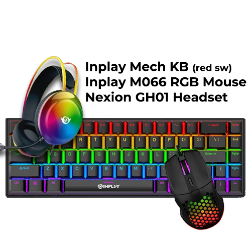 TRIO Bundle A4 (Black) (Mech KB/Mouse/Headset)