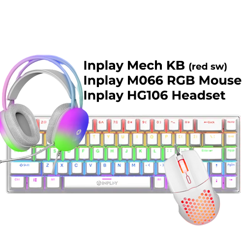 TRIO Bundle A4 (White) (Mech KB/Mouse/Headset)