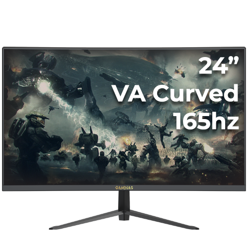 Gamdias Atlas HD24C 24" 165hz 1ms Curved (DP/HDMI)
