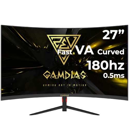 Gamdias Atlas HD27G II 27" 180hz 0.5ms Curved (DP/HDMI)