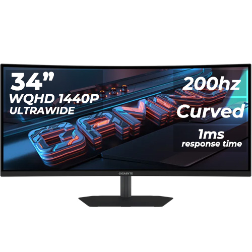 Gigabyte G34WQC2 34" 1440P WQHD Curved 200Hz 1ms