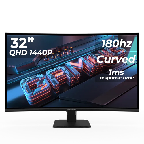 Gigabyte GS32QCA 32" 1440P QHD Curved 180Hz 1ms