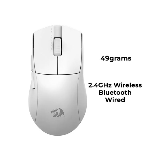 Redragon M916-LIT-1K KING Lite (White) Tri-Mode Wireless Gaming Mouse