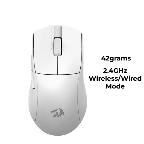 Redragon M916-WL Lite (White) Dual-Mode Wireless Gaming Mouse
