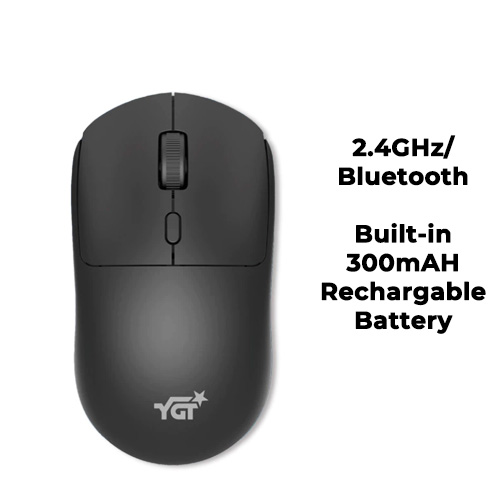 YGT WD-157 PRO Dual-Mode Wireless Mouse (Black)