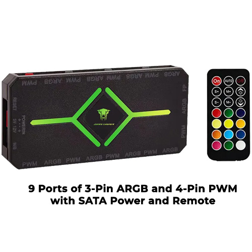 Jungle Leopard 9-Port PWM/3-Pin ARGB Hub w/ Remote