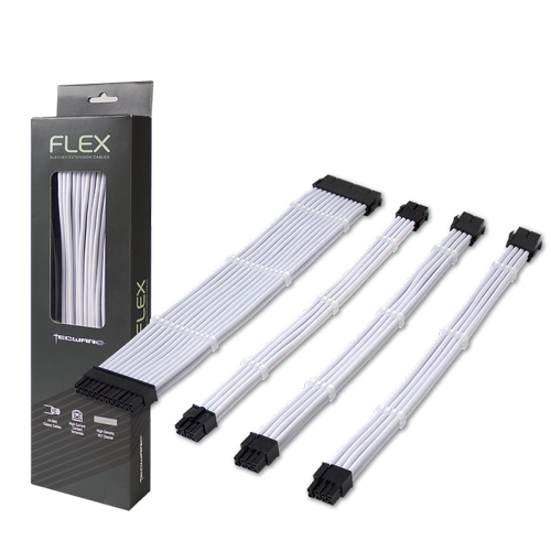 Tecware FLEX Sleeved Extension Cables (White)