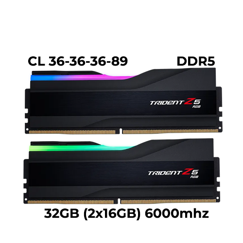 G.Skill Trident Z5 RGB 32GB (2x16GB) DDR5 6000mhz (Black) (XMP/EXPO) CL36