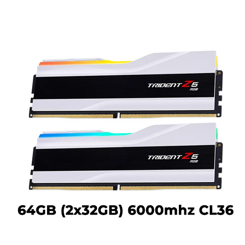 G.Skill Trident Z5 RGB 64GB (2x32GB) DDR5 6000mhz (White) (XMP/EXPO) CL36