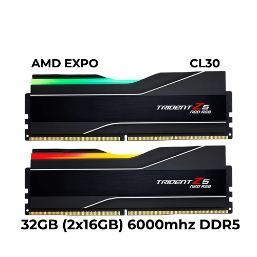 G.Skill Trident Z5 NEO RGB 32GB (2x16GB) DDR5 6000mhz (Black) (EXPO) CL30