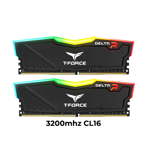 T-Force Delta RGB 16GB (2x8GB) DDR4 3200mhz (Black)