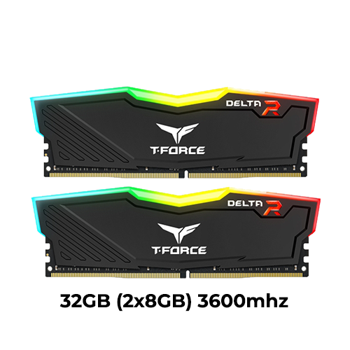 T-Force Delta RGB 32GB (2x16GB) DDR4 3600mhz (Black)