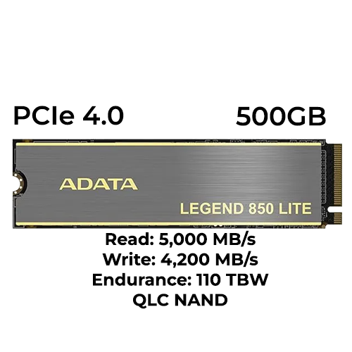 ADATA LEGEND 850 LITE 500GB Gen4 NVMe SSD