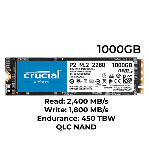 Crucial P2 1TB M.2 NVMe SSD