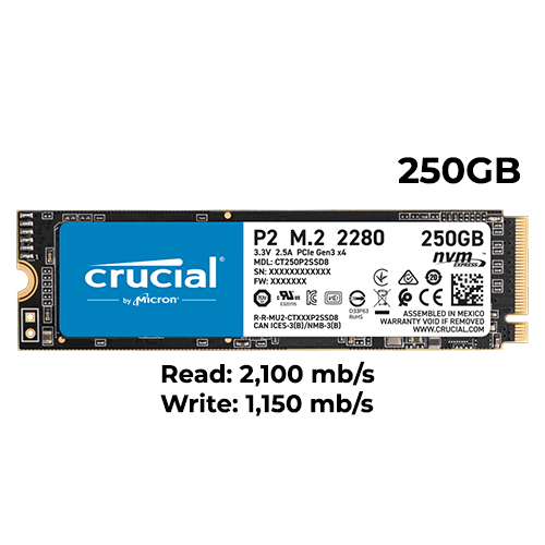 Crucial P2 250GB M.2 NVMe SSD