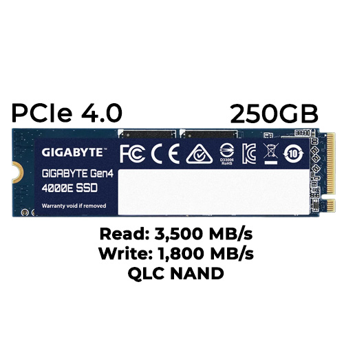 Gigabyte 4000E 250GB Gen4 M.2 NVMe SSD