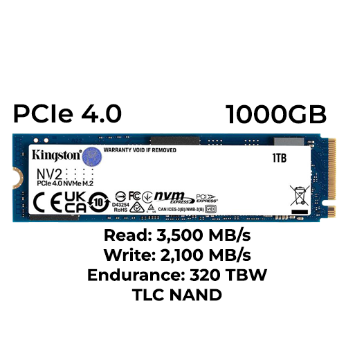 Kingston NV2 1TB M.2 Gen4 NVMe SSD