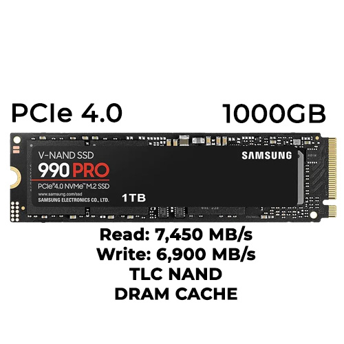 Samsung 990 PRO 1TB Gen4 M.2 NVMe SSD