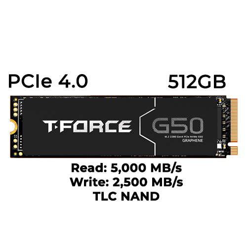 T-Force G50 512GB Gen4 NVMe SSD
