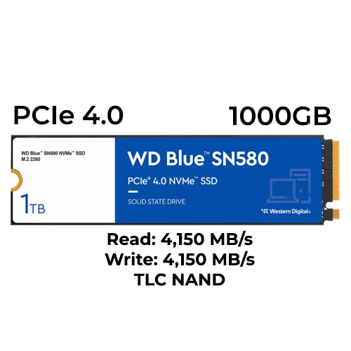 WD Blue SN580 1TB Gen4 M.2 NVMe SSD