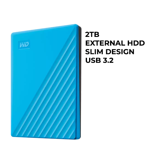 WD My Passport 2TB External HDD (Blue)