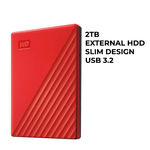 WD My Passport 2TB External HDD (Red)
