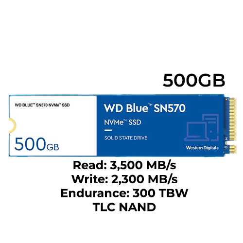 WD Blue SN570 500GB M.2 NVMe SSD
