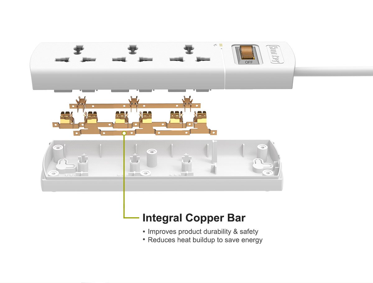 Huntkey SZM304 (3-Socket) Surge Protect Power Strip - Image 5