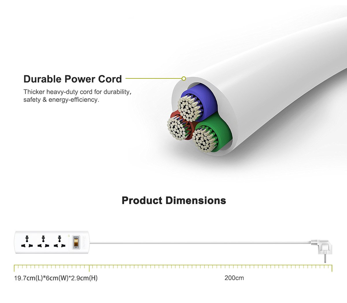 Huntkey SZM304 (3-Socket) Surge Protect Power Strip - Image 3