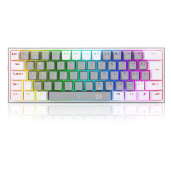 Redragon K617 FIZZ (Grey-White, 61 keys, Dust-Proof Hotswap Red Switch)