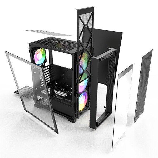 Montech AIR 1000 Premium (Black) ATX Case w/ 4x ARGB Fan - Image 2
