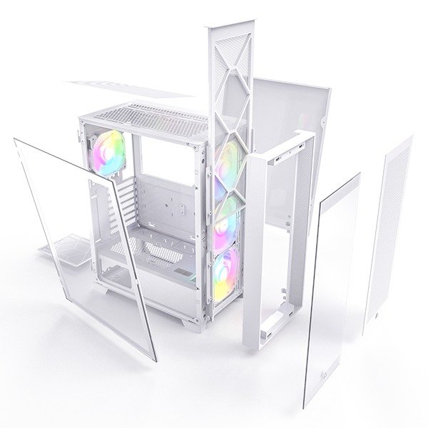 Montech AIR 1000 Premium (White) ATX Case w/ 4x ARGB Fan - Image 2