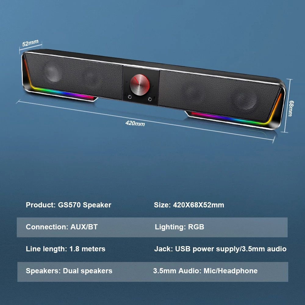 Redragon GS570 Darknets Soundbar (Wired/Bluetooth Mode) - Image 5