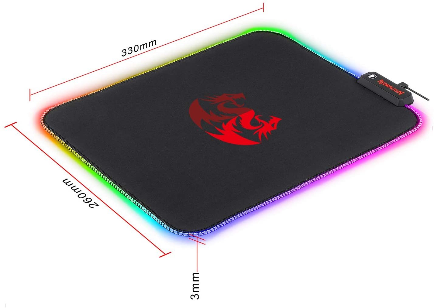 Redragon Pluto RGB Mousepad (330x260x3mm) - Image 3