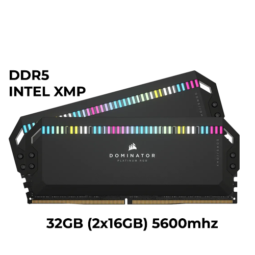 Corsair Dominator Platinum RGB 32GB (2x16GB) DDR5 5600mhz (Black) (Intel XMP)