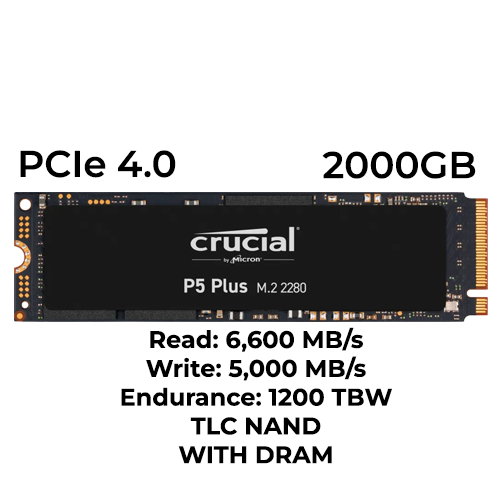Crucial P5 Plus 2TB Gen4 m.2 NVMe SSD
