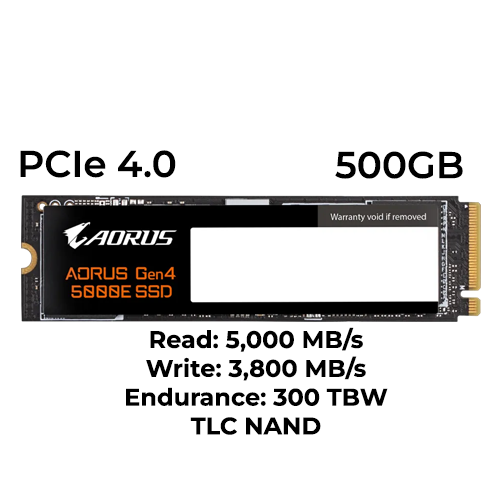 AORUS Gen4 500E 500GB m.2 NVMe SSD
