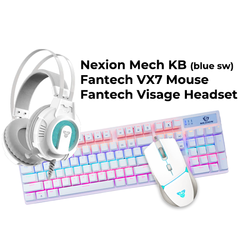 TRIO Bundle B (White) (Mech KB/Mouse/Headset)