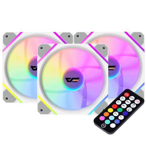 DarkFlash DM12F (White) 3in1 Fan w/ Remote