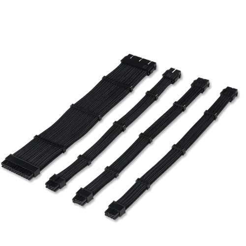 Tecware FLEX Sleeved Extension Cables (Black)