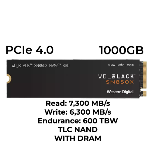 WD Black SN850X 1TB Gen4 M.2 NVMe SSD