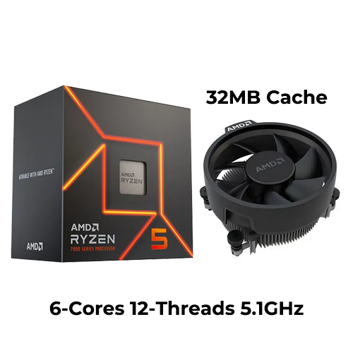 Ryzen 5 7600 (6-cores 12-threads 5.1GHz 32MB L3 Cache) (AM5)